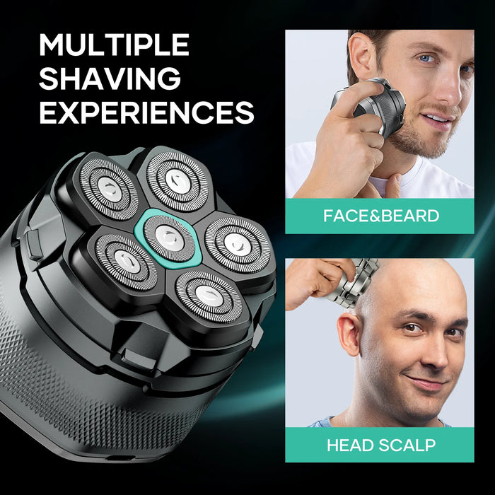 IPX6 Waterproof Electric Head Shaver for Wet and Dry Shaving