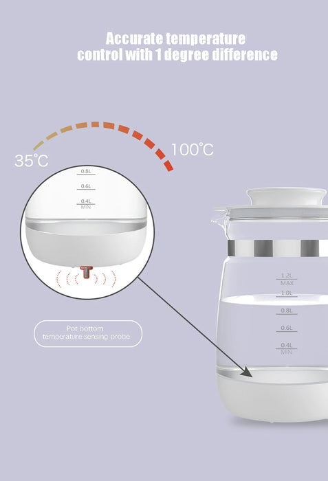 1.2L Smart Baby Kettle with Remote Control and Keep Warm