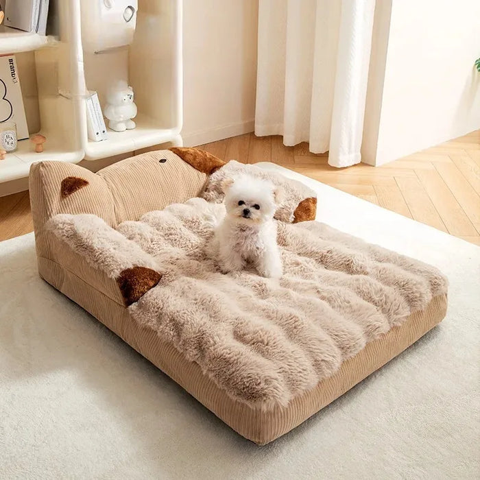 Removable and washable blanket for easy upkeep of pet bed