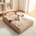 Basket-style small pet bed with fluffy blanket for warm and restful sleep