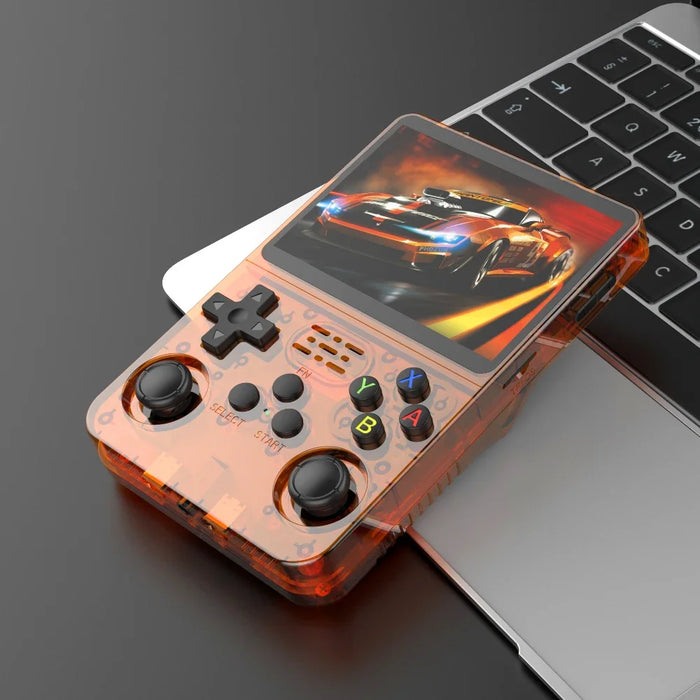 Retro Handheld Game Console 3.5" IPS Screen 64GB Storage - Orange