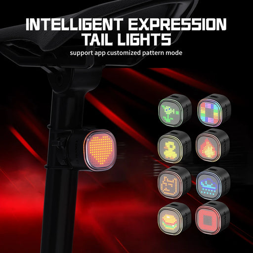 Bicycle taillights 2PCS black with 140 LED, braking sensor, and Bluetooth