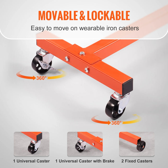 Engine Stand with dolly base and wheels for effortless mobility