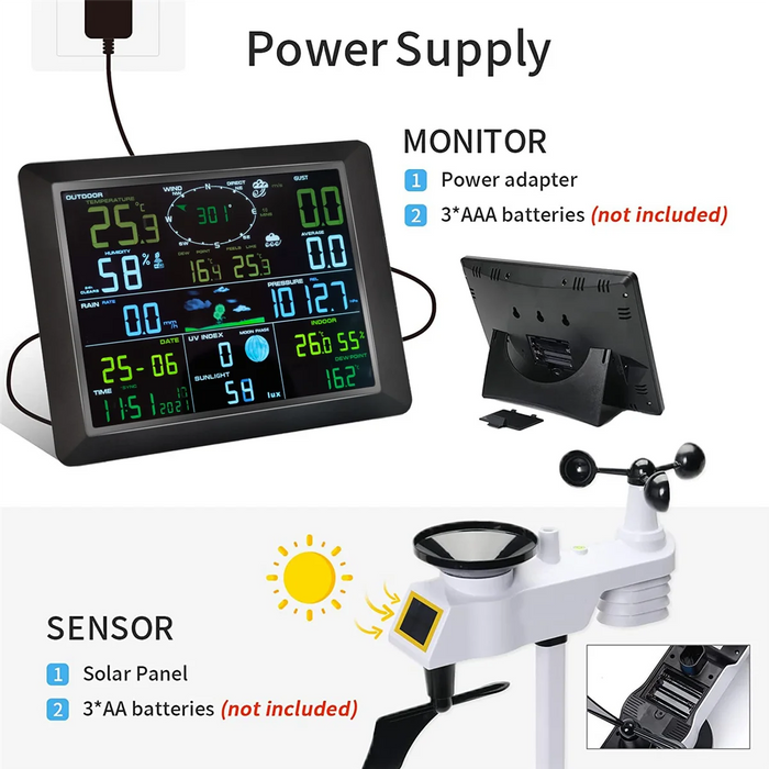 Wireless Weather Station with Outdoor Sensor & App Control