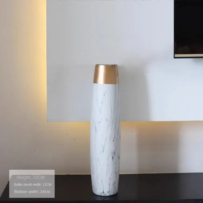 White Ceramic Floor Vase 70cm Modern Home Decor