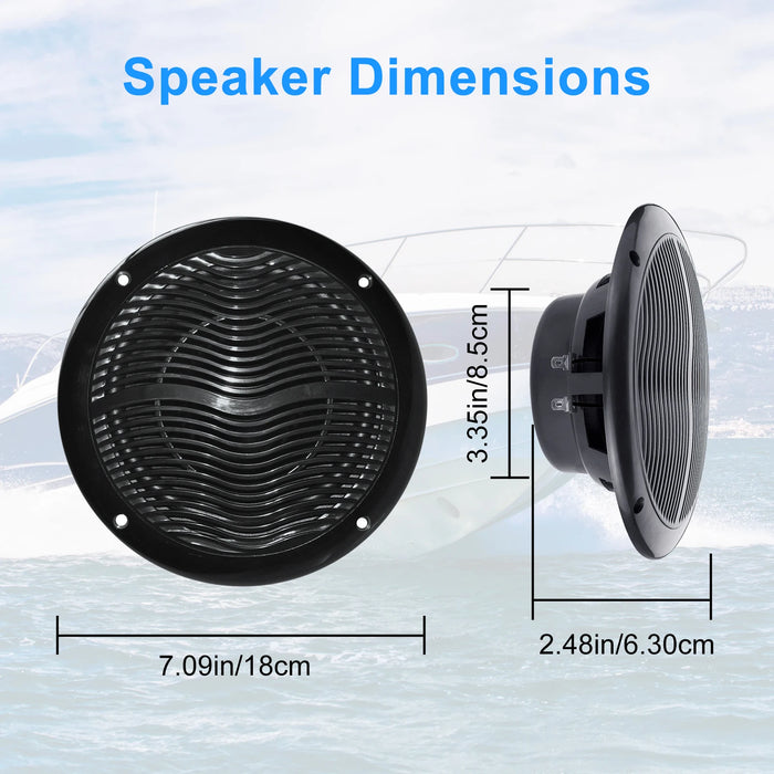 Outdoor 6.5" Waterproof Speakers with 120W Power