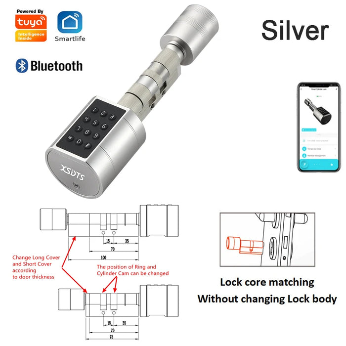 Compatible with most standard doors with adjustable cylinder lock