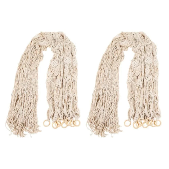 Two handwoven rustic Bohemian curtains for room dividers and wedding backdrops
