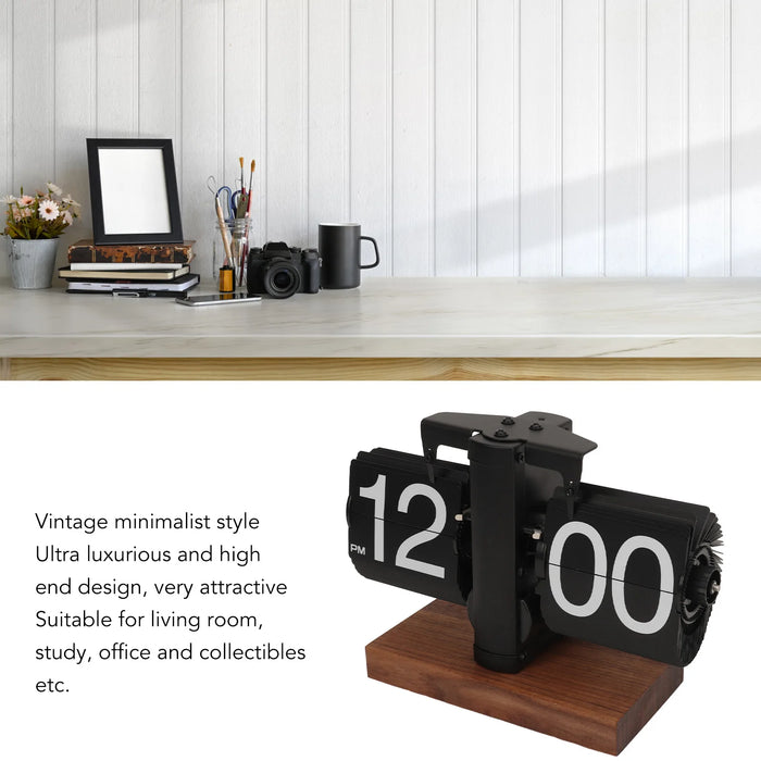 Vintage-style clock with rotary knob for easy manual time adjustment