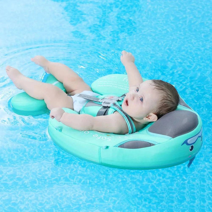 Baby swimming float ring for infants and toddlers in green color (B661) by Mambo