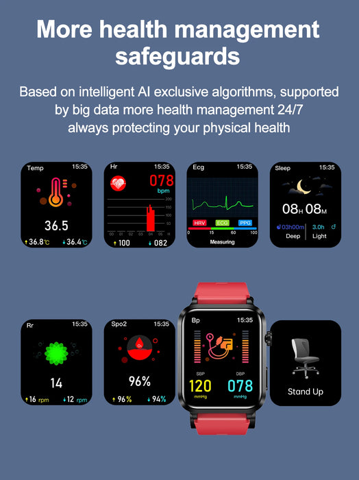 Smart Health Watch RedJ with TPU ultra-thin airbag technology