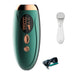 IPL hair removal device in green with 999900 flashes for long-lasting hair reduction