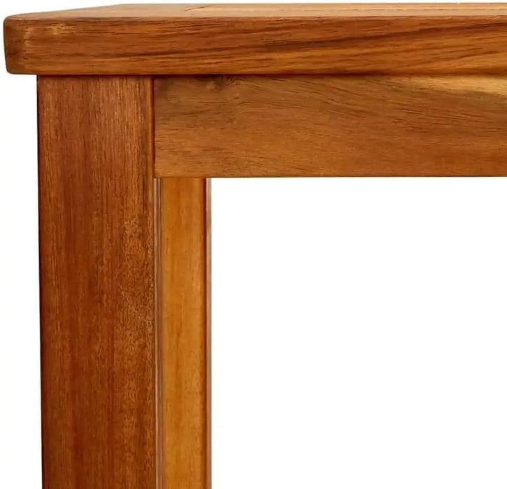 Solid Acacia Wood Outdoor Console Table with Bottom Shelf 80x35x75cm