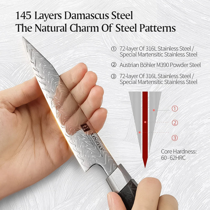 High Hardness 145-Layer Damascus Steel Kitchen Knife