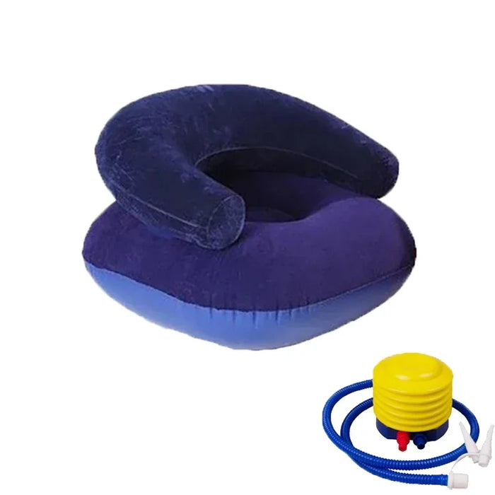 Inflatable Armchair – Blue, Portable U-Shaped Camping & Outdoor Seat