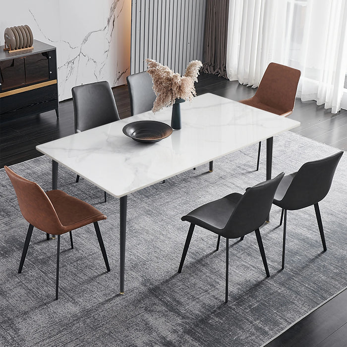 Glossy White Kitchen Table with Scratch-Resistant Surface