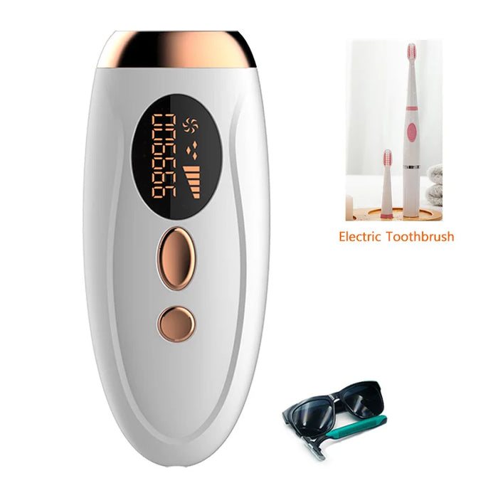 Laser Epilator 999900 Flashes, IPL Hair Remover & Electric Toothbrush – White
