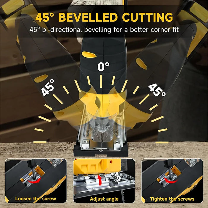 Electric jigsaw with 20V motor, delivering up to 2700 RPM