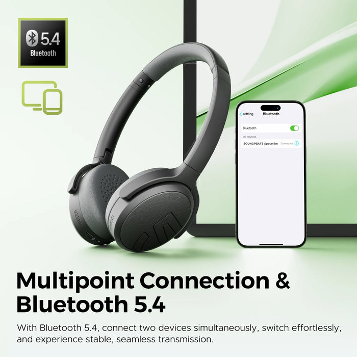 Wireless Over-Ear Headphones with ANC, 45.5H Battery, Game Mode