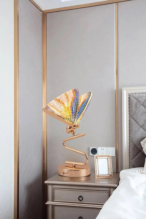 Cold White Decorative LED Desk Lamp – Butterfly Accent for Study or Office