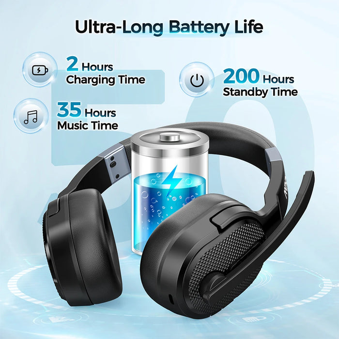 Bluetooth 5.3 Wireless Headphones with Noise Cancellation