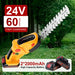 Electric hedge trimmer package with rechargeable battery, charger, and user manual