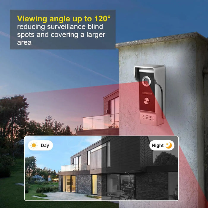 10" Smart WiFi Video Doorbell System with 1080p Camera