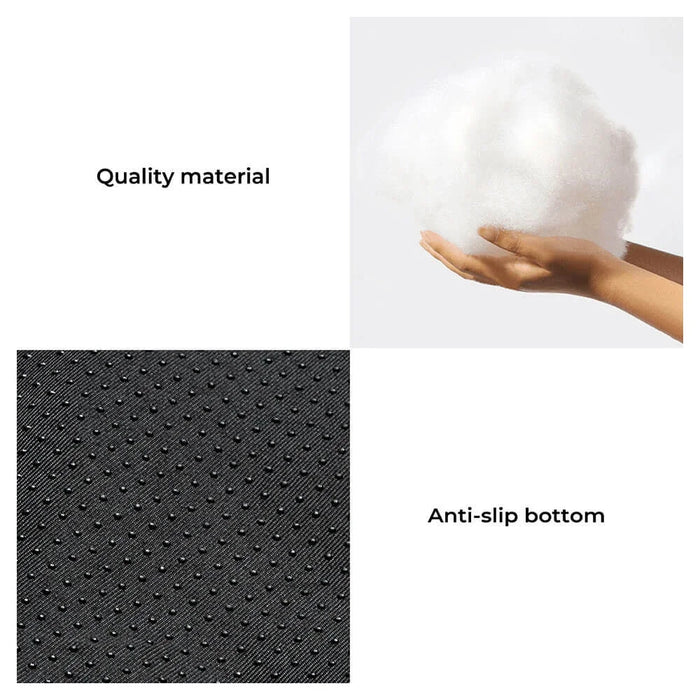 Non-slip base grey plush dog bed for secure placement on any floor