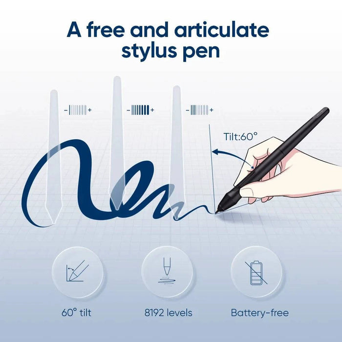 25-Cm Drawing Tablet with 8 Shortcut Keys, Tilt Support, and 8192 Pressure Levels (01V2-Green) - FLUXA