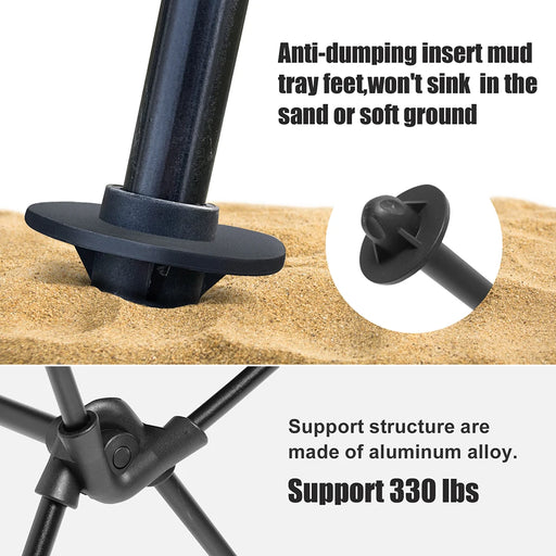Durable Aluminum Alloy Frame Camping Chair Black