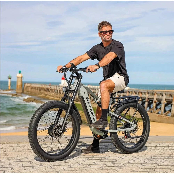 Electric-Mountain-Bike-With-Long-Travel-Suspension-Forks