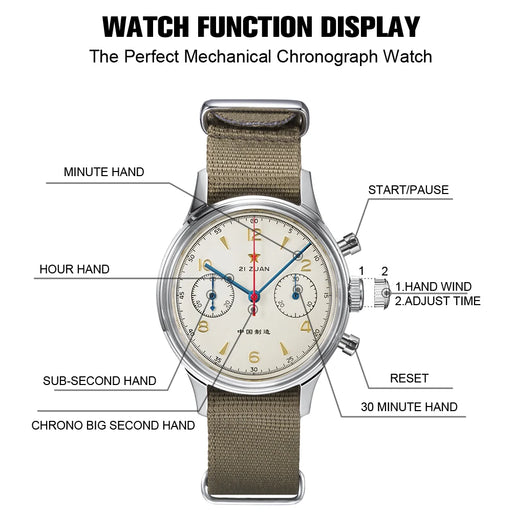 38mm stainless steel mechanical watch with sapphire crystal and Seagull movement