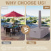 Black waterproof patio table cover with umbrella hole, 270cm in size