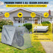 Waterproof Motorcycle Shelter 420D Oxford Grey Shed - Heavy Duty, Anti-UV - Protect your motorcycle from the elements with this durable, UV-resistant shelter