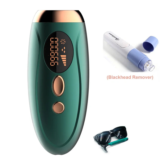 Laser Epilator 999900 Flashes, IPL Hair Remover & Blackhead Remover – Green