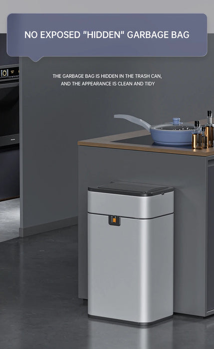 50L Automatic Induction Trash Can for Kitchen or Bathroom