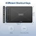 25-Cm Drawing Tablet with 8 Shortcut Keys, Tilt Support, and 8192 Pressure Levels (01V2-Green) - FLUXA