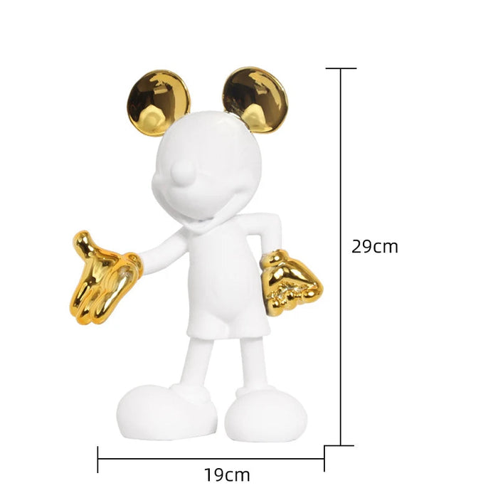 Micky Mouse Cartoon Statue 2-Shaded Resin Sculpture for Decor