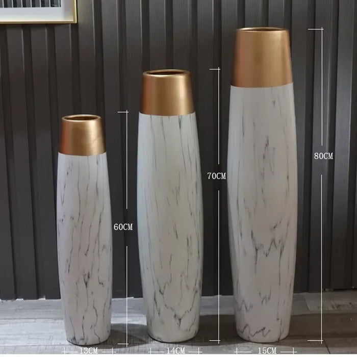 70cm Modern Ceramic Floor Vase with Flower-D for Home Decor