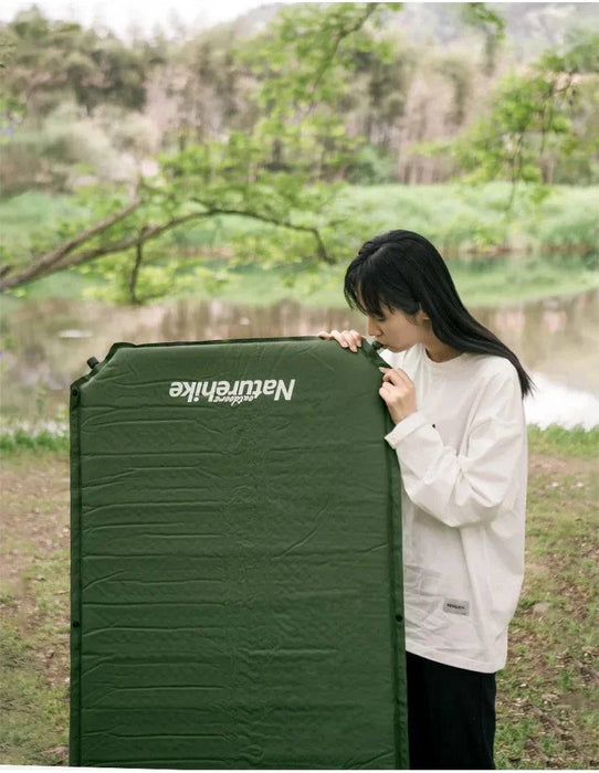 Self-Inflating Camping Mattress Portable Foam Sleeping Mat for Tents in Green
