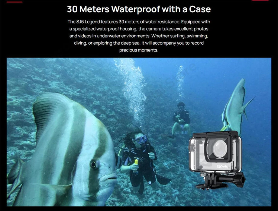 Standard Dual-Screen 4K Action Camera with 6-Axis EIS, 8X Zoom, Waterproof