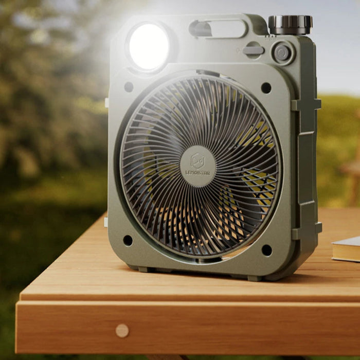 Rechargeable 10000mAh Outdoor Fan with Light and USB