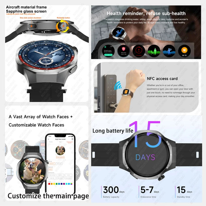 .53" AMOLED GPS Smartwatch with NFC and Bluetooth Call