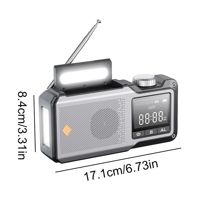 10000mAh Solar Hand Crank Emergency Radio with Flashlight & SOS