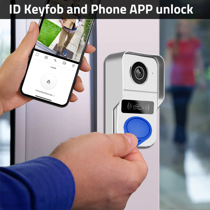 10" Touchscreen WiFi Video Doorbell with 32GB Recording