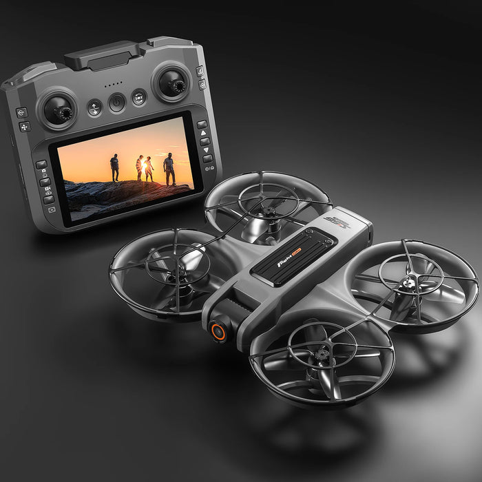 Foldable 8K Drone with Display and 3 Batteries Gray