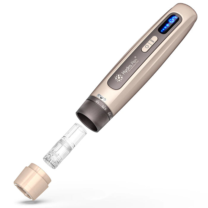 Gold microcurrent microneedling pen with adjustable speed and liquid infusion technology