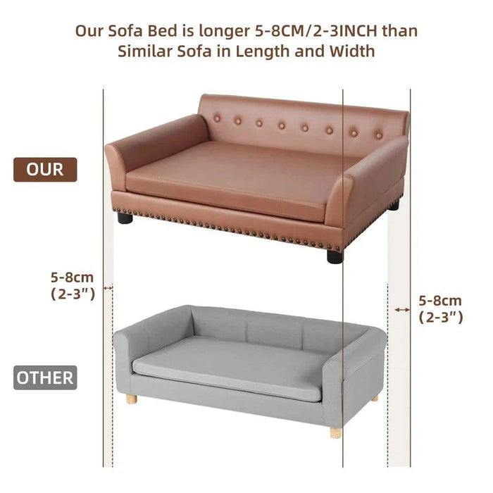 X-Large Waterproof Luxury Elevated Pet Sofa Bed - Wear-Resistant Snuggle Lounge Chair with Plush Cushioning for Maximum Comfort