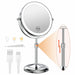 Professional 20 cm Makeup Mirror with User Manual and Charging Cable