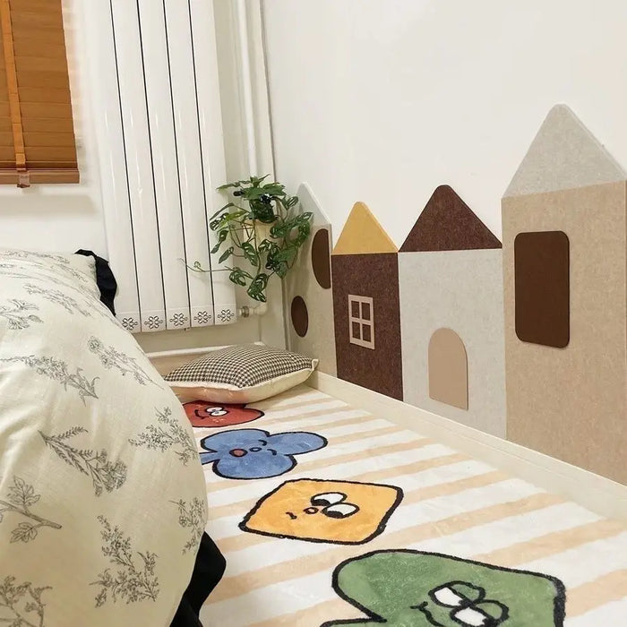 1 Set Felt Cloth Baby Playpen Wall Guardrail with Velcro